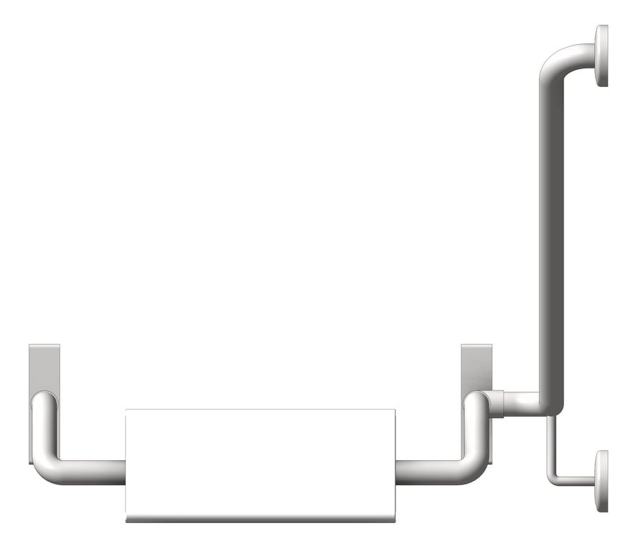 Front Image of BackRest SurfaceMount ASIJDMacDonald 40degGrabRail LH