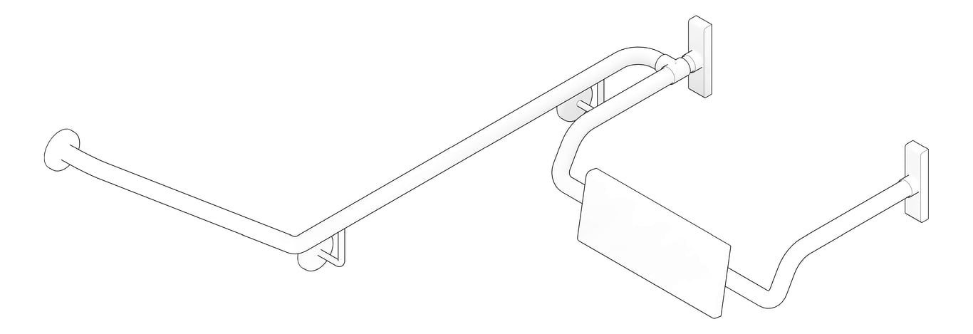 3D Documentation Image of BackRest SurfaceMount ASIJDMacDonald 40degGrabRail RH