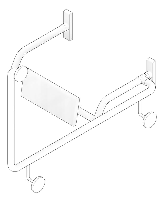 3D Documentation Image of BackRest SurfaceMount ASIJDMacDonald 90degGrabRail LH