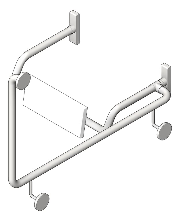 3D Shaded Image of BackRest SurfaceMount ASIJDMacDonald 90degGrabRail LH