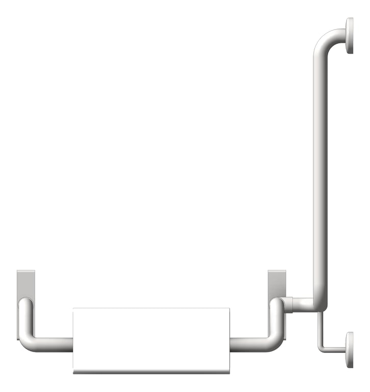 Front Image of BackRest SurfaceMount ASIJDMacDonald 90degGrabRail LH