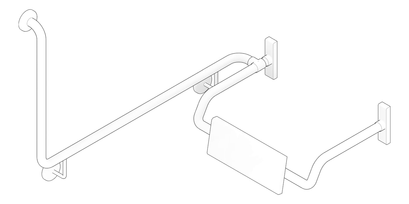 3D Documentation Image of BackRest SurfaceMount ASIJDMacDonald 90degGrabRail RH