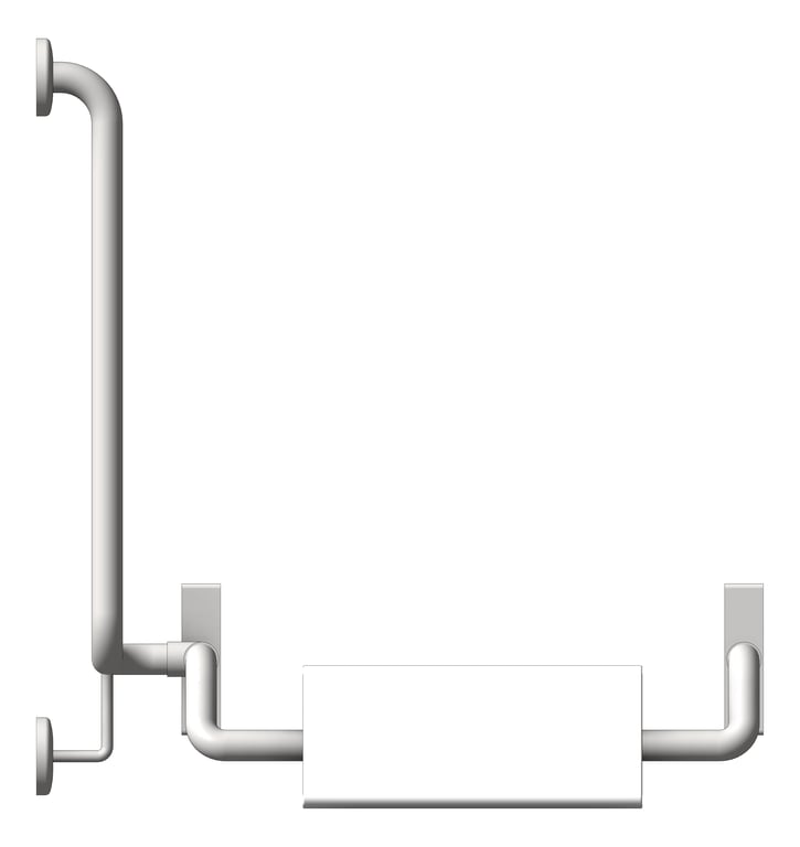 Front Image of BackRest SurfaceMount ASIJDMacDonald 90degGrabRail RH