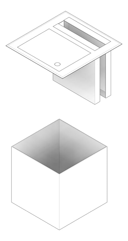 3D Documentation Image of CombinationUnit CounterTop ASIJDMacDonald Traditional PaperDispenser WasteBin 28L