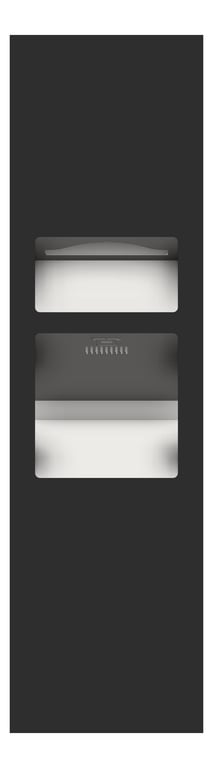 Front Image of CombinationUnit Recessed ASIJDMacDonald Piatto HandDryer PaperDispenser WasteBin 26L