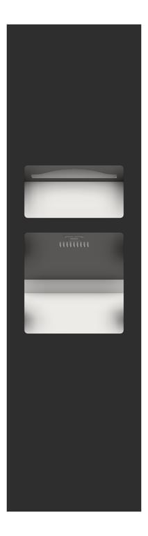 Front Image of CombinationUnit Recessed ASIJDMacDonald Piatto HandDryer PaperDispenser WasteBin 26L