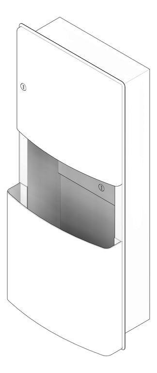 3D Documentation Image of CombinationUnit Recessed ASIJDMacDonald Roval PaperDispenser WasteBin 11.2L