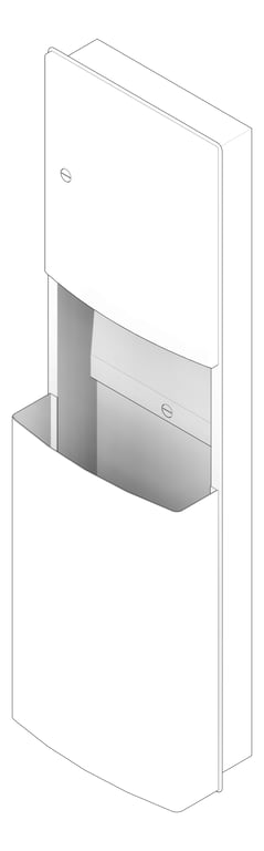 3D Documentation Image of CombinationUnit Recessed ASIJDMacDonald Roval PaperDispenser WasteBin Removable 56L