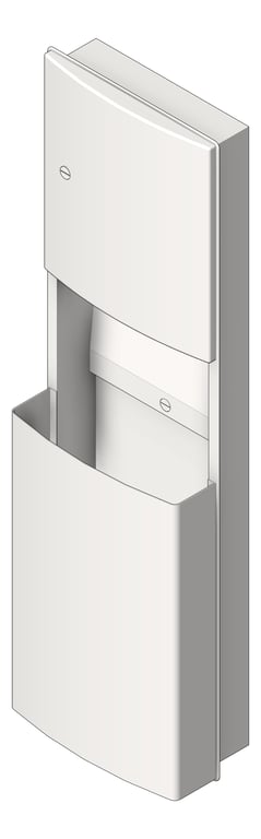 3D Shaded Image of CombinationUnit Recessed ASIJDMacDonald Roval PaperDispenser WasteBin Removable 56L