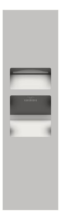 Front Image of CombinationUnit Recessed ASIJDMacDonald Simplicity HandDryer PaperDispenser WasteBin 26L