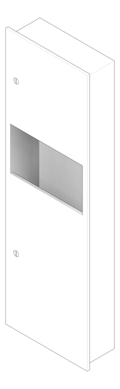 3D Documentation Image of CombinationUnit Recessed ASIJDMacDonald Simplicity PaperDispenser WasteBin 34L