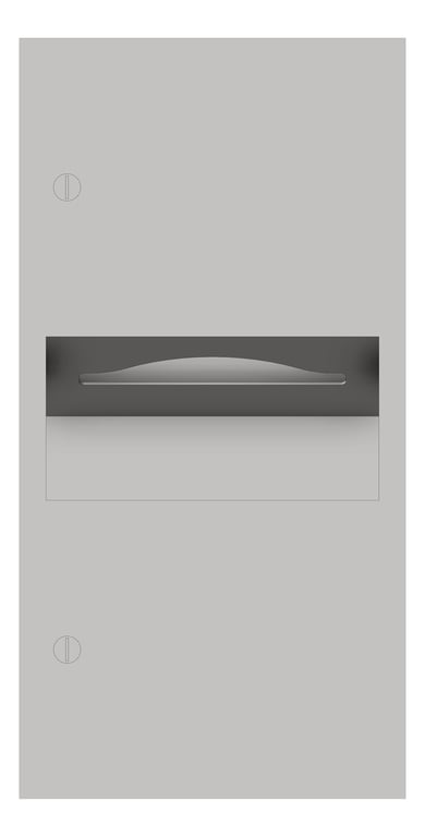 Front Image of CombinationUnit Recessed ASIJDMacDonald Simplicity PaperDispenser WasteBin 8.4L