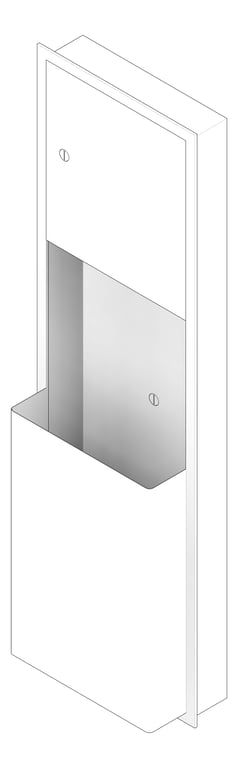 3D Documentation Image of CombinationUnit Recessed ASIJDMacDonald Traditional PaperDispenser WasteBin 46L