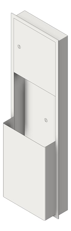 3D Shaded Image of CombinationUnit Recessed ASIJDMacDonald Traditional PaperDispenser WasteBin 46L