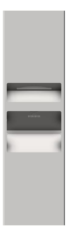 Front Image of CombinationUnit SemiRecessed ASIJDMacDonald HandDryer PaperDispenser WasteBin 26L