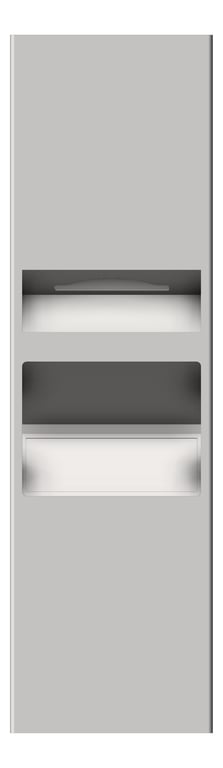 Front Image of CombinationUnit SemiRecessed ASIJDMacDonald PaperDispenser WasteBin 26L