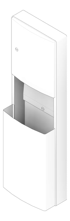 3D Documentation Image of CombinationUnit SurfaceMount ASIJDMacDonald Roval PaperDispenser WasteBin Removable 56L