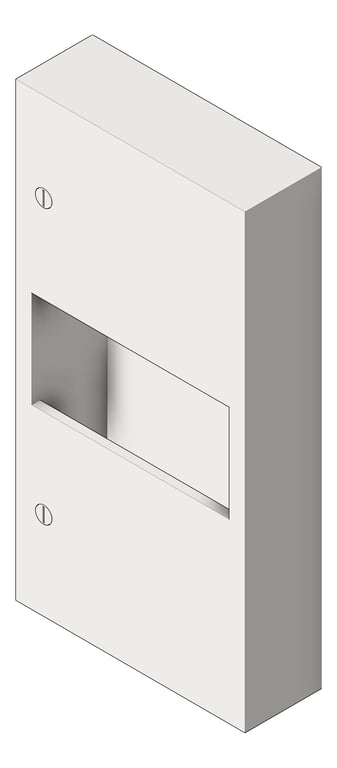 3D Shaded Image of CombinationUnit SurfaceMount ASIJDMacDonald Simplicity PaperDispenser WasteBin 8.4L
