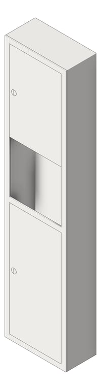3D Shaded Image of CombinationUnit SurfaceMount ASIJDMacDonald Traditional PaperDispenser WasteBin 26L