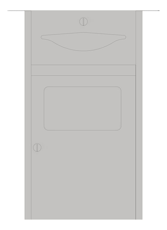Front Image of CombinationUnit UnderBench ASIJDMacDonald Traditional PaperDispenser WasteBin 38L