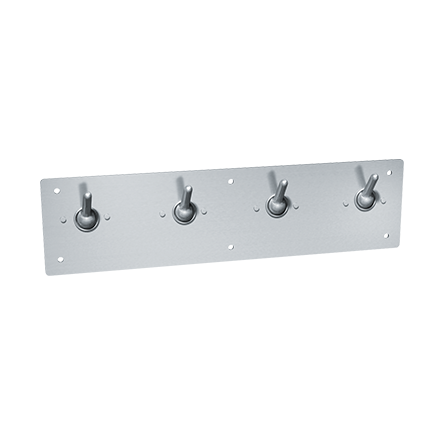 10-129_ASIJDMacDonald_Security_Clothes_Towel_Hook_Strip_Front_Mount_Web.png Image of ClothesHookStrip SurfaceMount ASIJDMacDonald Security TripBall