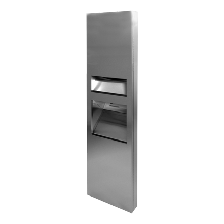 10-64671-2-A-ASI-JD-MacDonald-Select-3in1-Hand-Dryer.png Image of CombinationUnit SemiRecessed ASIJDMacDonald HandDryer PaperDispenser WasteBin 26L