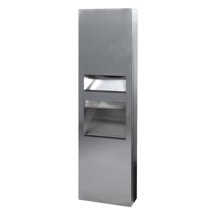 10-64671-A-ASI-JD-MacDonald-Select-2in1-Paper-Towel-Dispenser-and-Waste-Bin.png Image of CombinationUnit SemiRecessed ASIJDMacDonald PaperDispenser WasteBin 26L