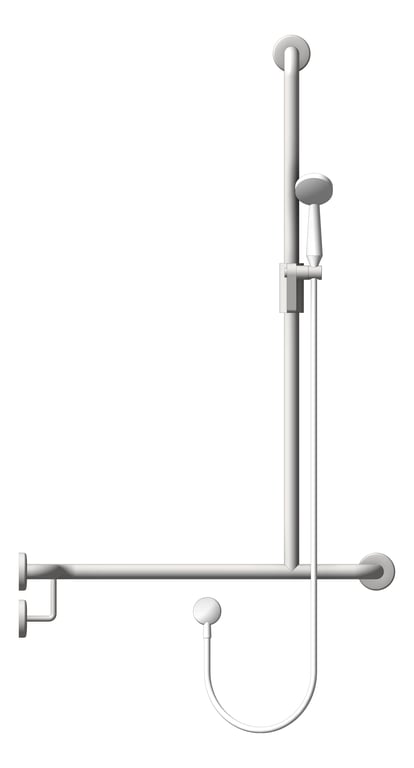 Front Image of ShowerRail TShape ASIJDMacDonald Corner LH ShowerKit