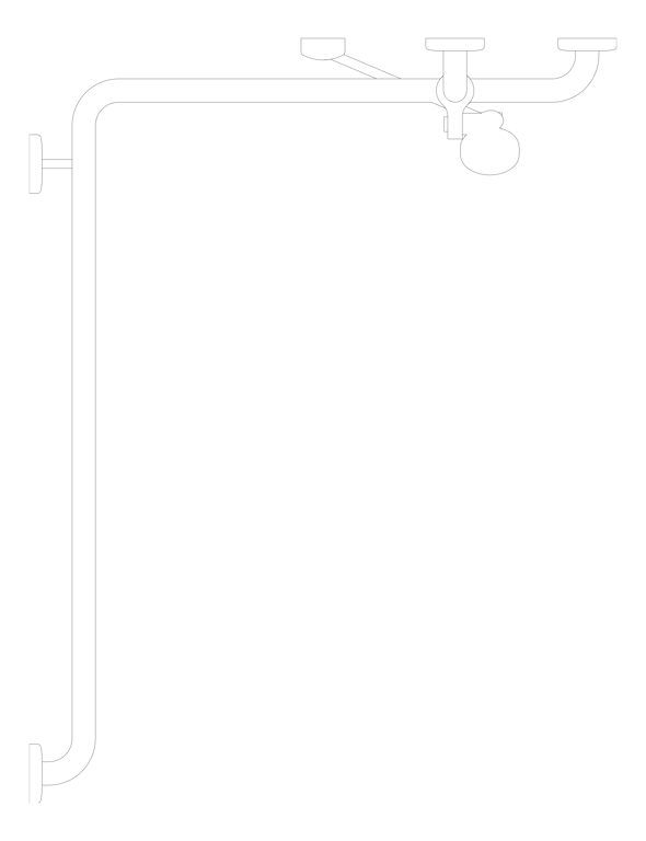 Plan Image of ShowerRail TShape ASIJDMacDonald Corner LH ShowerKit