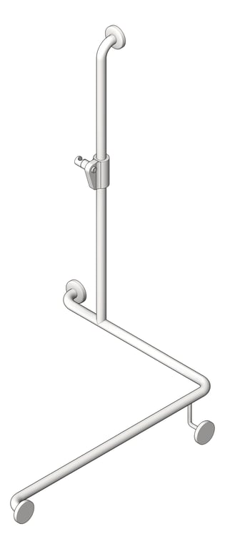 3D Shaded Image of ShowerRail TShape ASIJDMacDonald Corner RH