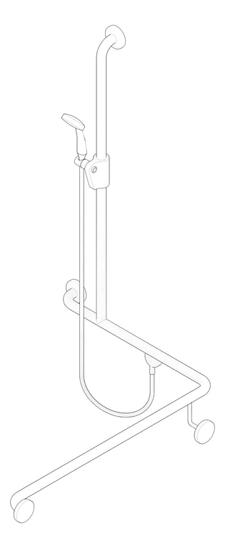 3D Documentation Image of ShowerRail TShape ASIJDMacDonald Corner RH ShowerKit