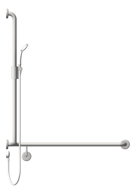 Left Image of ShowerRail TShape ASIJDMacDonald Corner RH ShowerKit