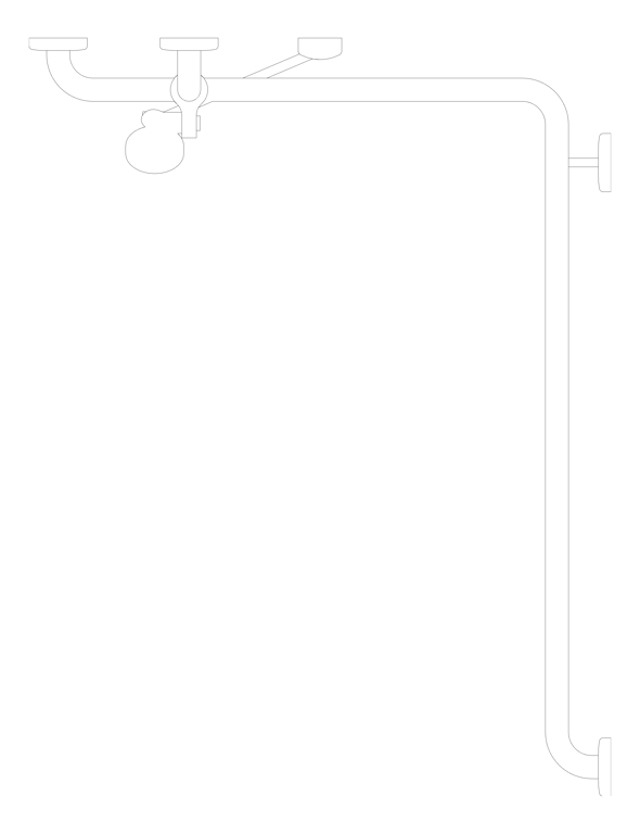 Plan Image of ShowerRail TShape ASIJDMacDonald Corner RH ShowerKit