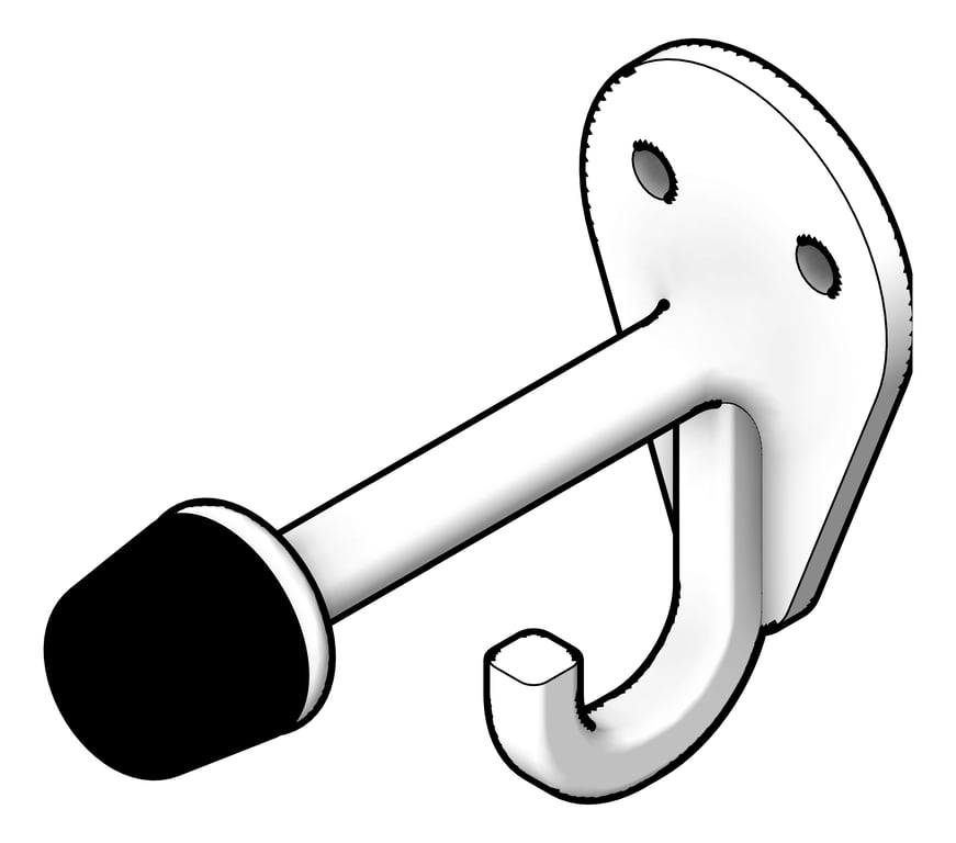 3D Shaded Image of CoatHook SurfaceMount ASIJDMacDonald Bumper