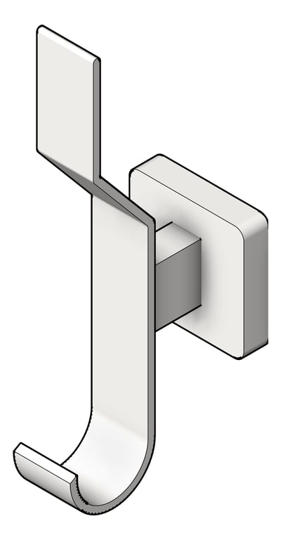 3D Shaded Image of HatCoatHook SurfaceMount ASIJDMacDonald