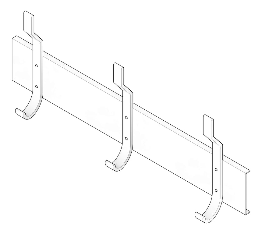 3D Documentation Image of UtilityHookStrip SurfaceMount ASIJDMacDonald