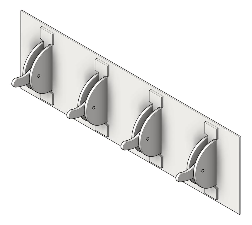 3D Shaded Image of ClothesHookStrip SurfaceMount ASIJDMacDonald Security