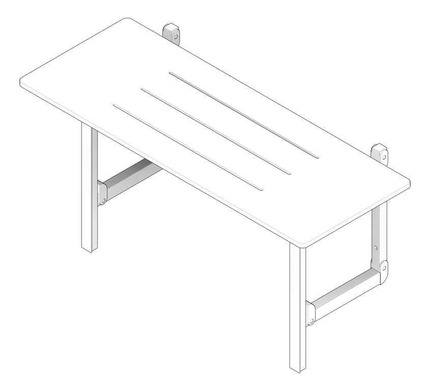 3D Documentation Image of ShowerSeat Folding ASIJDMacDonald Accessible Acrylic