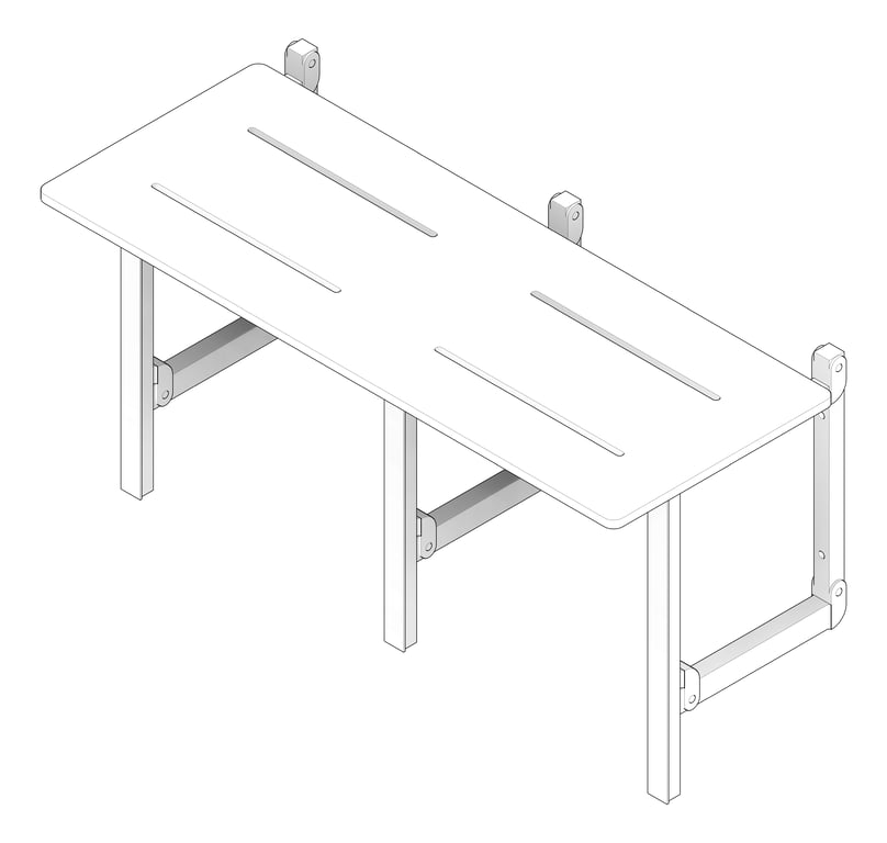 3D Documentation Image of ShowerSeat Folding ASIJDMacDonald Accessible Bariatric Acrylic