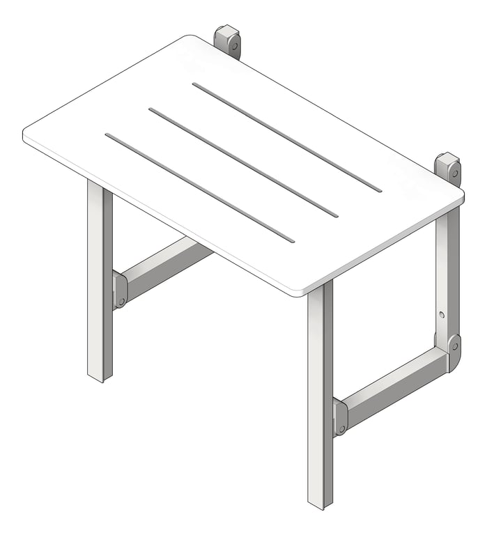3D Shaded Image of ShowerSeat Folding ASIJDMacDonald Acrylic Leg