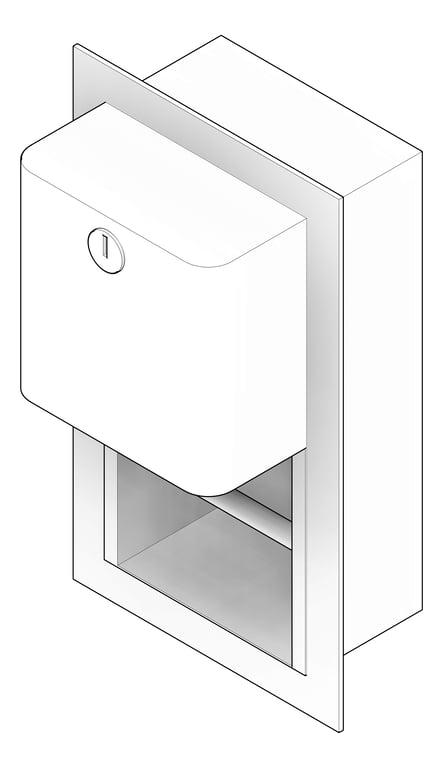 3D Documentation Image of ToiletRollHolder SemiRecessed ASIJDMacDonald Roval HideARoll Twin