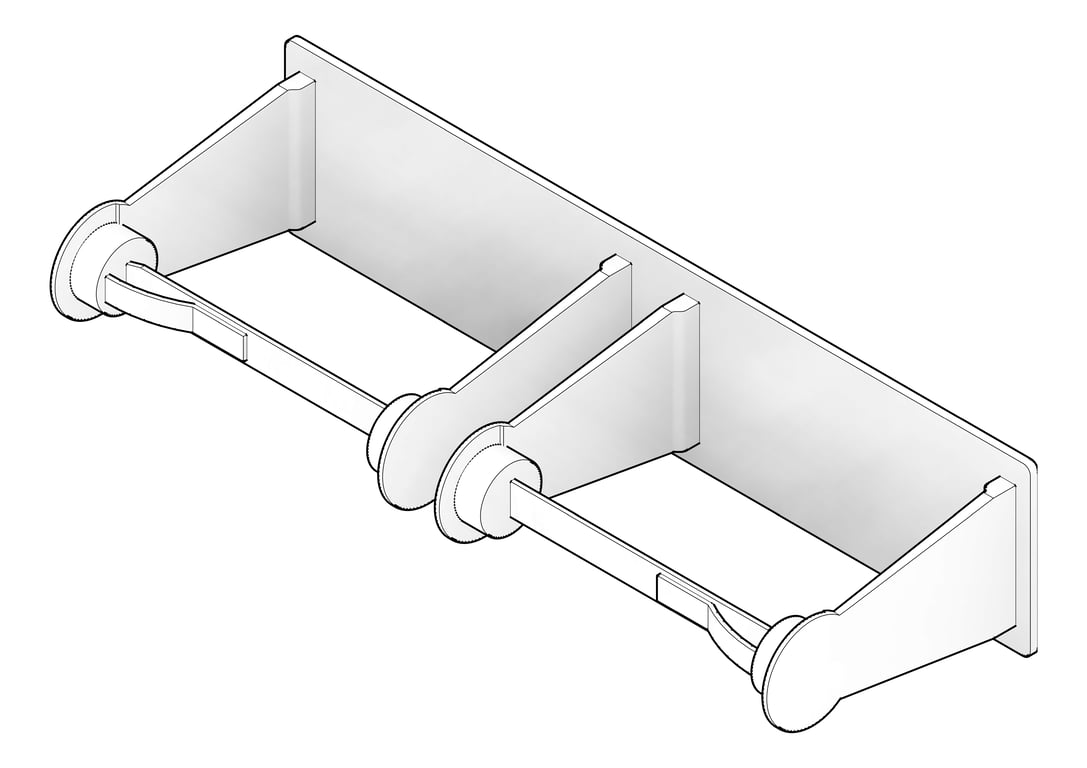 3D Documentation Image of ToiletRollHolder SurfaceMount ASIJDMacDonald Double Large