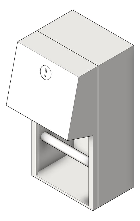 3D Shaded Image of ToiletRollHolder SurfaceMount ASIJDMacDonald HideARoll Twin