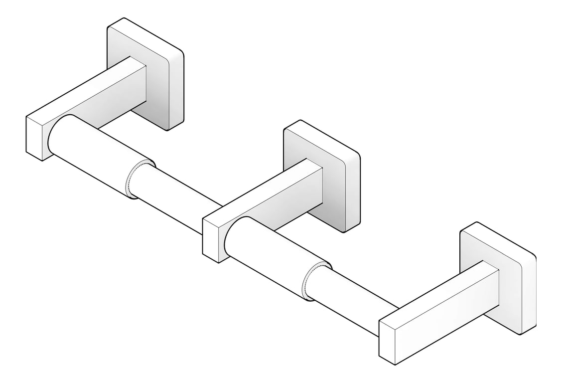 3D Documentation Image of ToiletRollHolder SurfaceMount ASIJDMacDonald SS Double