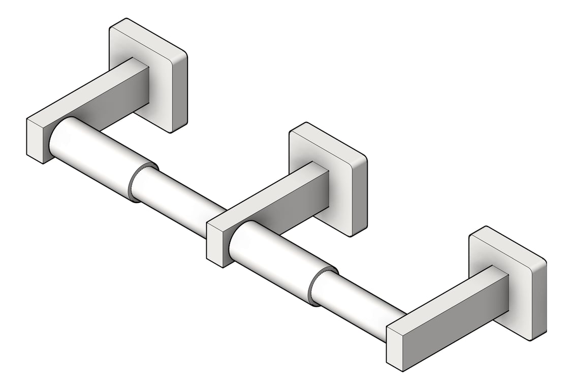 3D Shaded Image of ToiletRollHolder SurfaceMount ASIJDMacDonald SS Double