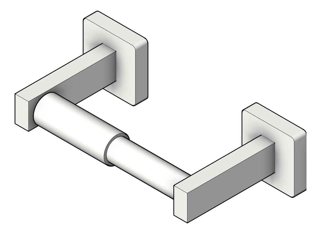 3D Shaded Image of ToiletRollHolder SurfaceMount ASIJDMacDonald SS Single