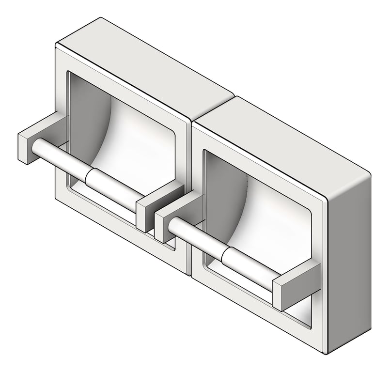 3D Shaded Image of ToiletRollHolder SurfaceMount ASIJDMacDonald SS Surround Double