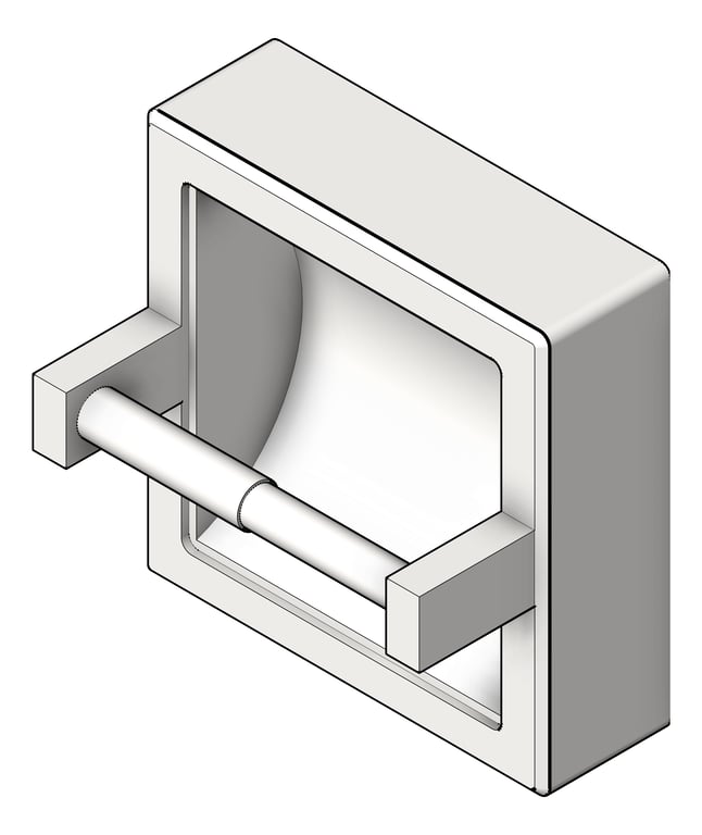 3D Shaded Image of ToiletRollHolder SurfaceMount ASIJDMacDonald SS Surround Single