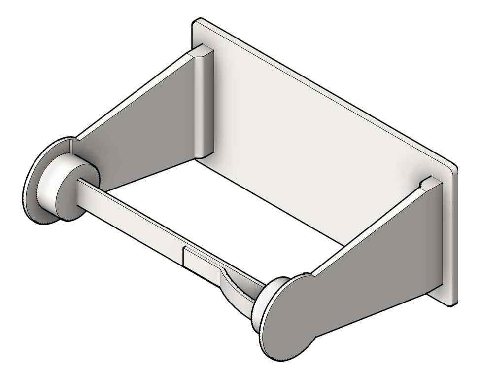 3D Shaded Image of ToiletRollHolder SurfaceMount ASIJDMacDonald Single Large