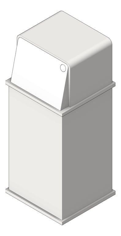 3D Shaded Image of WasteBin FreeStanding ASIJDMacDonald Traditional